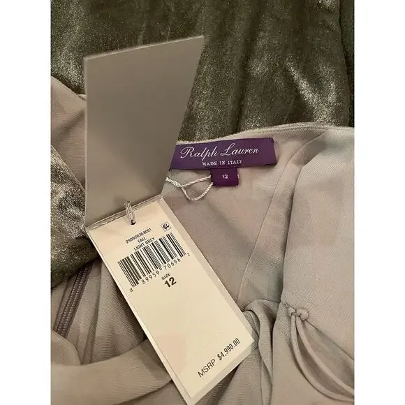 Ralph Lauren Collection Purple Label Velvet Ball Gown Evening Dress Metallic $5K